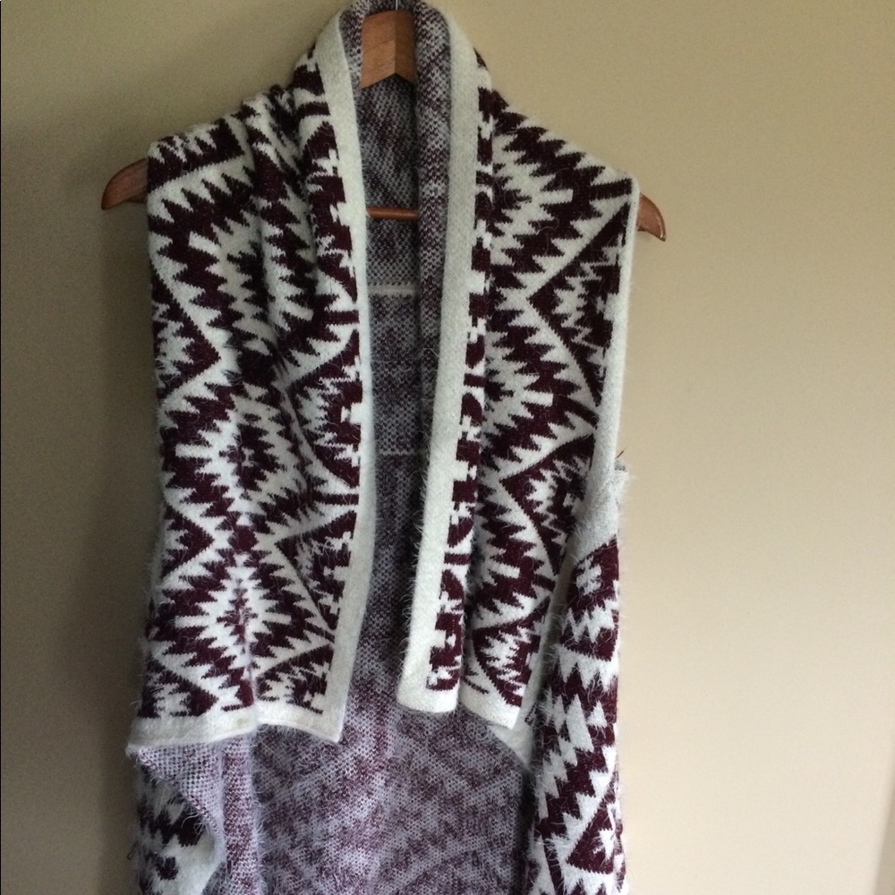 Maroon and Cream Sweater Vest